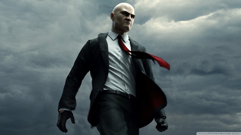 Bald Man in Suit — Gray, Dramatic, Digital Art, Tie, Gloves