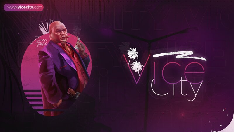 Bald Man in Suit — Purple, Dark