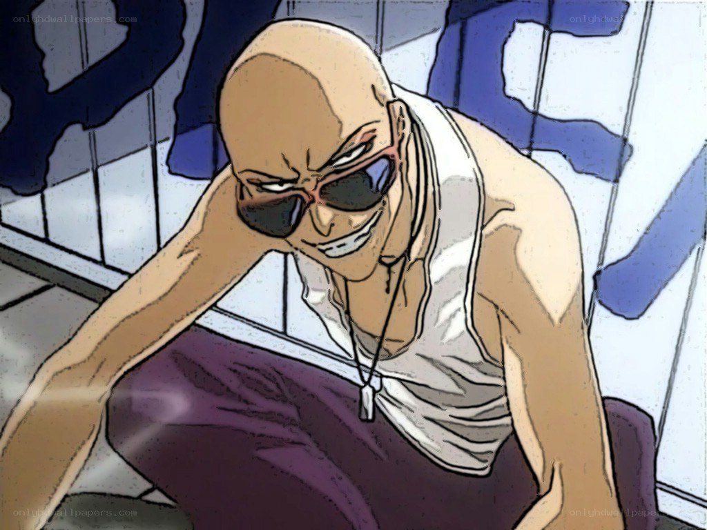 bald man in sunglasses