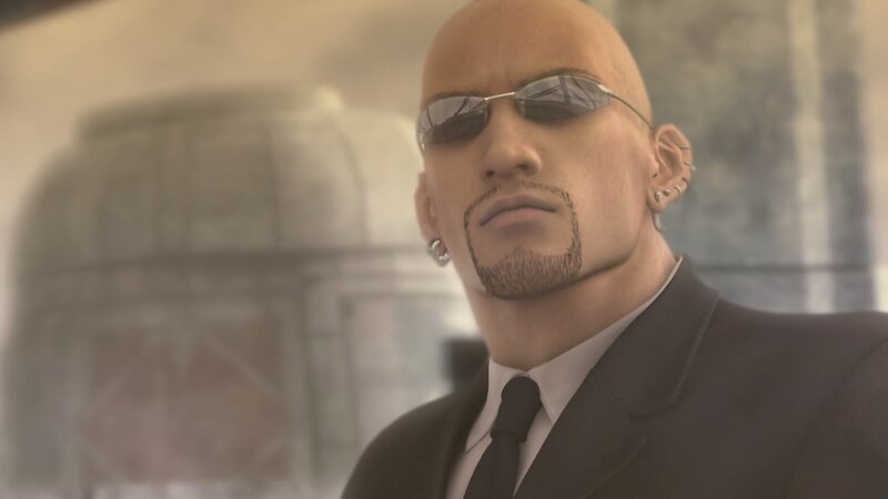 bald man in sunglasses