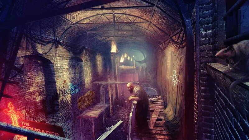Bald Man in Tunnel