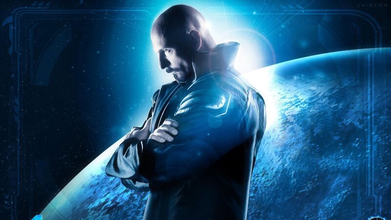 Bald Man in Uniform — Blue