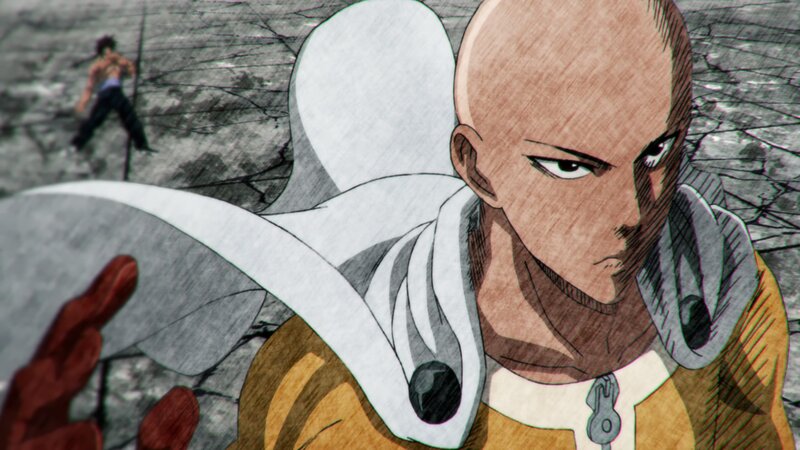 Bald Man in White Cape — Dramatic