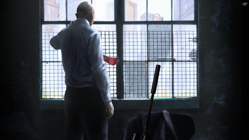 Bald Man in White Shirt — Black, Dramatic