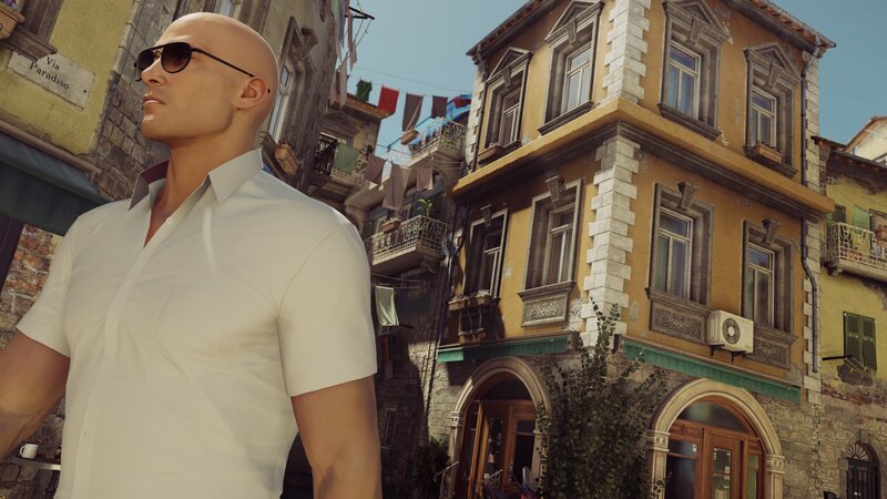 Bald Man in White Shirt — Calm