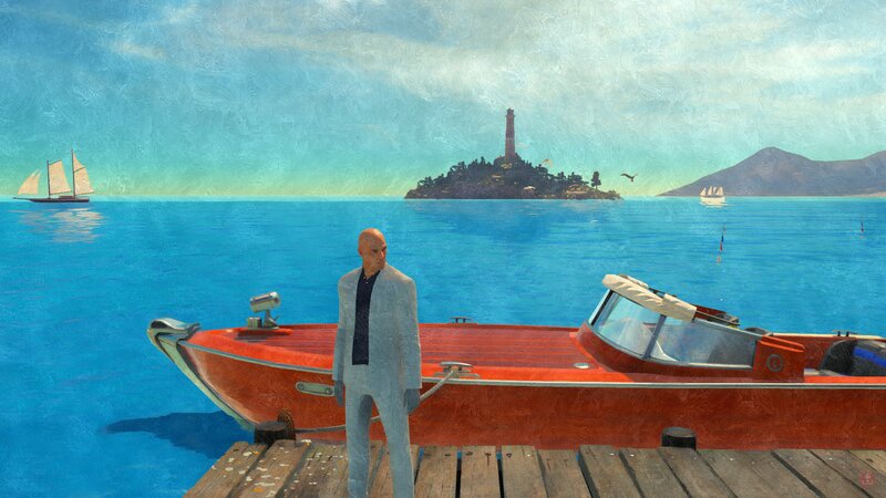 Bald Man on Dock