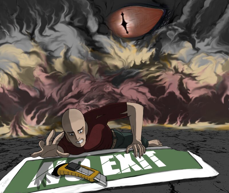 Bald Man on Ground
