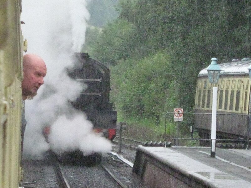 Bald Man on Train