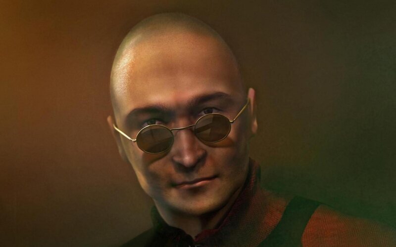 Bald Man Wearing Glasses