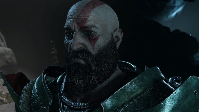 Bald Man with Beard — Black, Dark