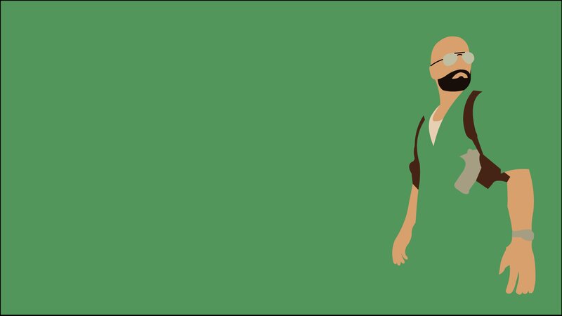Bald Man with Beard — Green