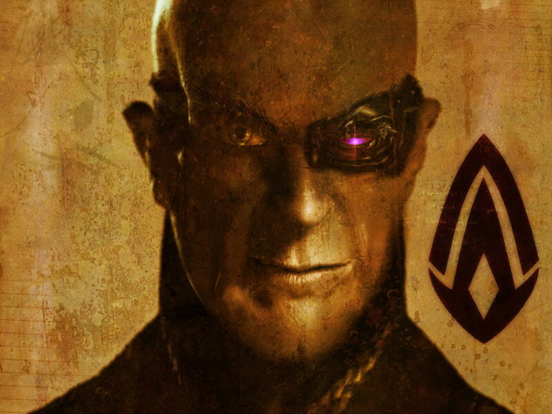 Bald Man with Cybernetic Eye
