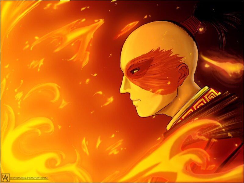 Bald Man with Fire Mask