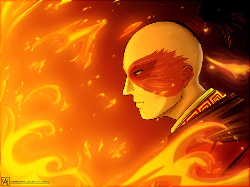 Bald Man with Fire