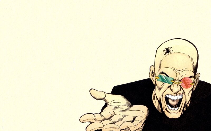 Bald man with goggles
