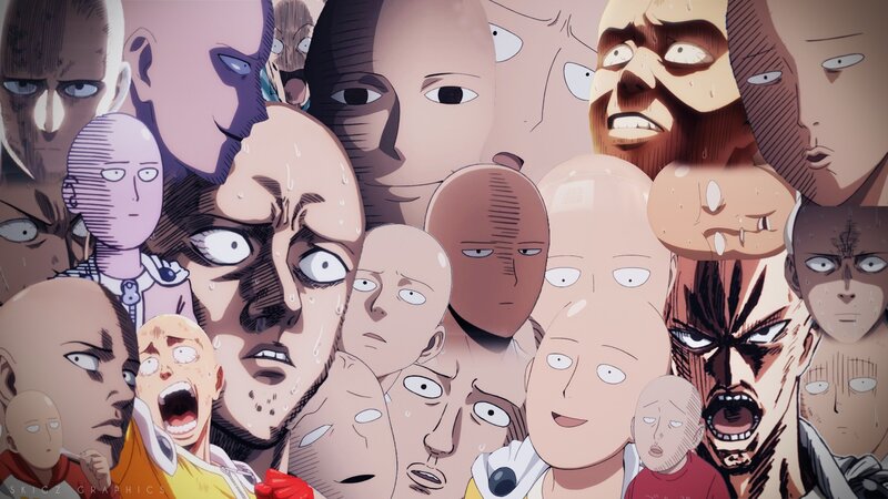 Bald Man with Multiple Faces
