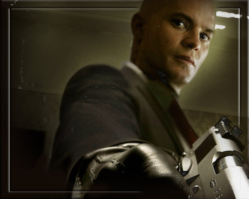 Bald Man with Prosthetic Arm