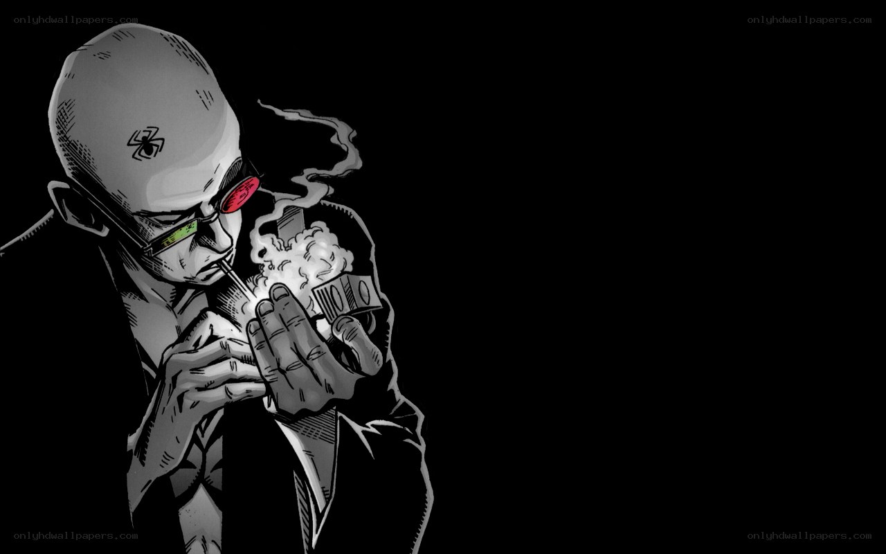 bald man with spider tattoo