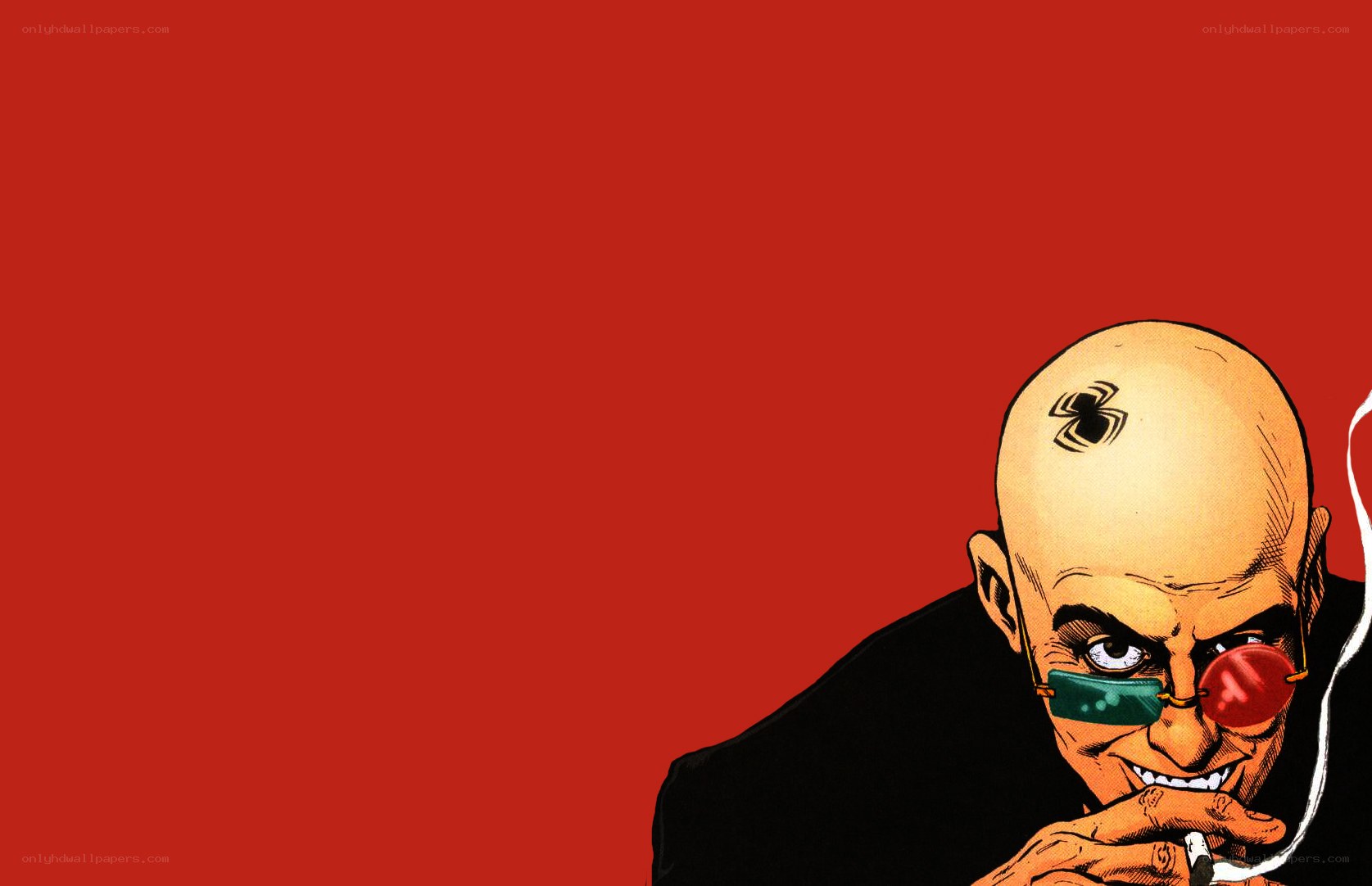 Bald man with spider tattoo