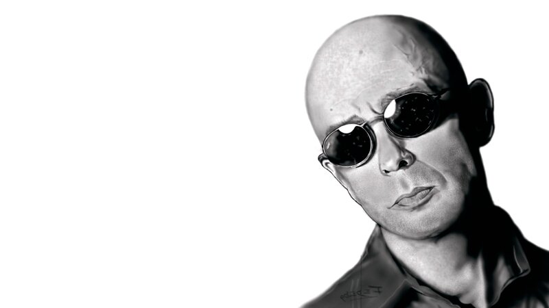 bald man with sunglasses
