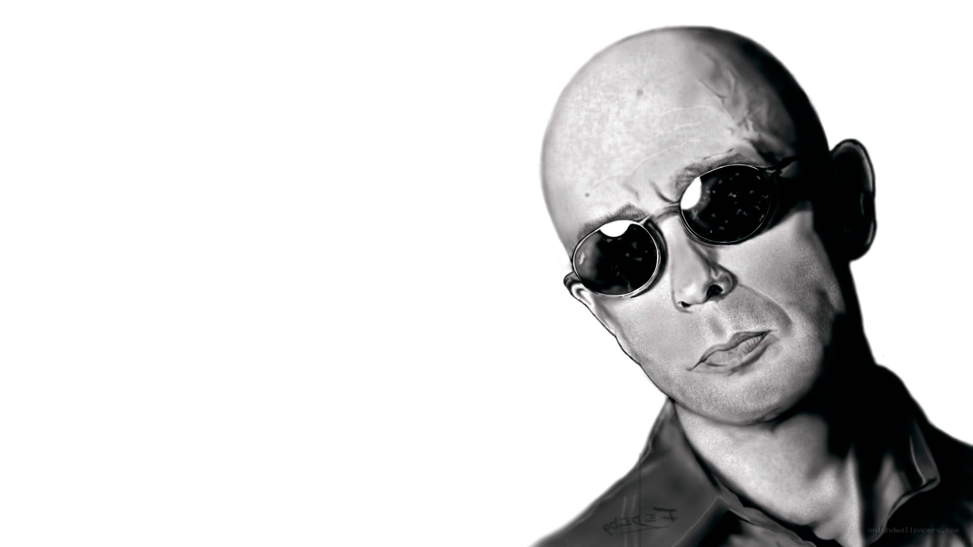 bald man with sunglasses