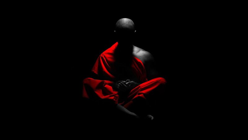 Bald Monk in Red Robe