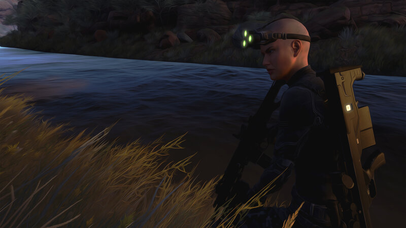 Bald Soldier with Rifle — Black