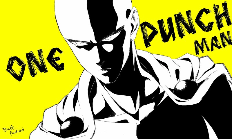Bald Superhero Character — Yellow, Dramatic, Manga