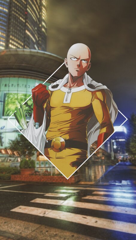 Bald Superhero Character — Yellow, Dramatic, Night