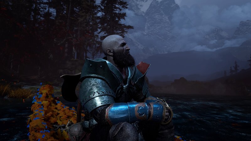 Bald Warrior in Armor — Blue