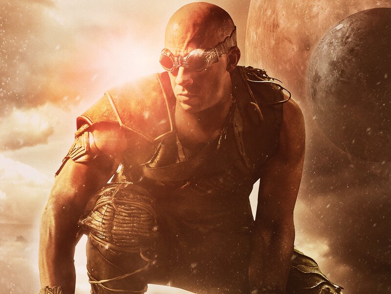 Bald warrior in futuristic armor
