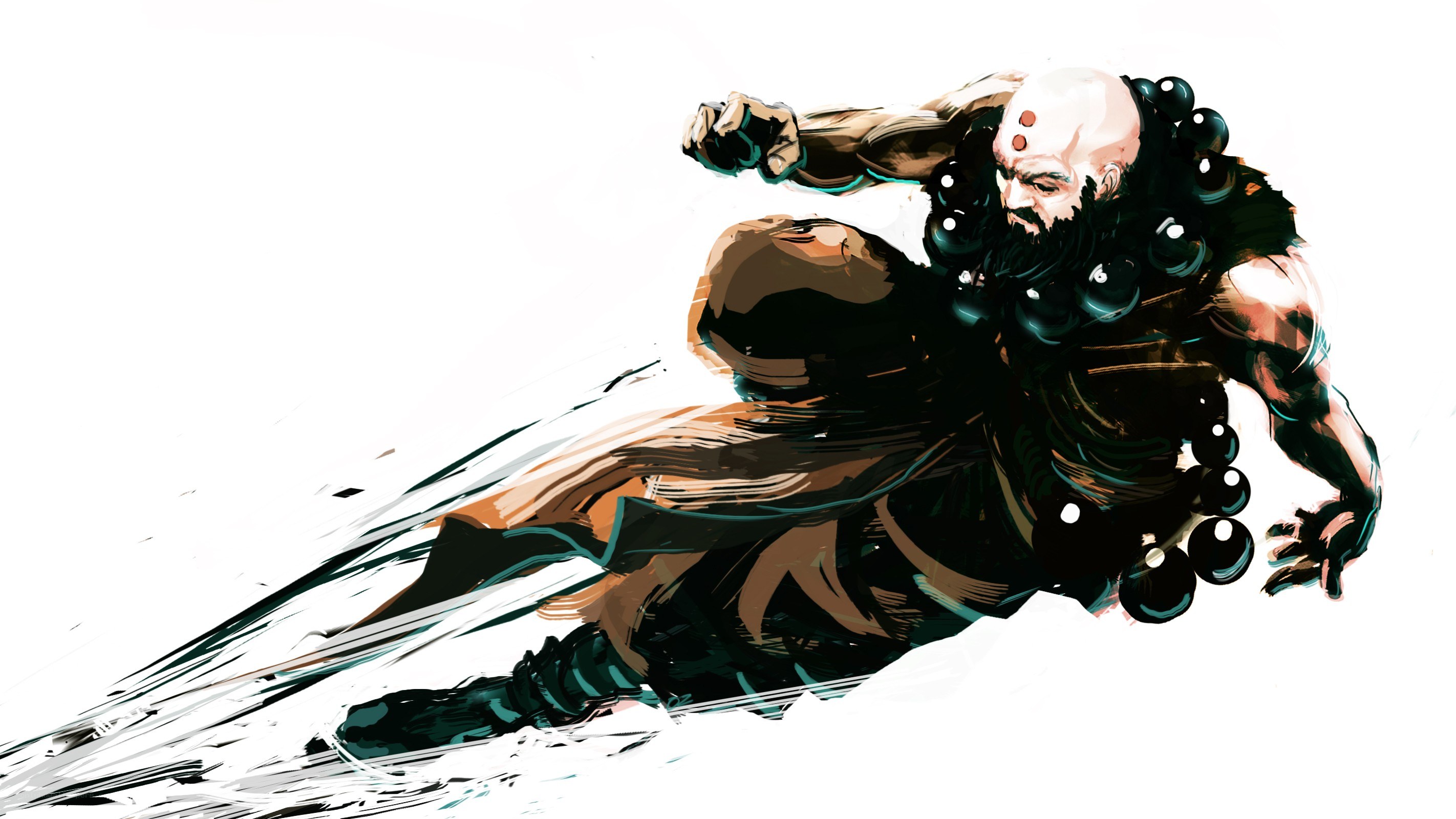 bald warrior in motion