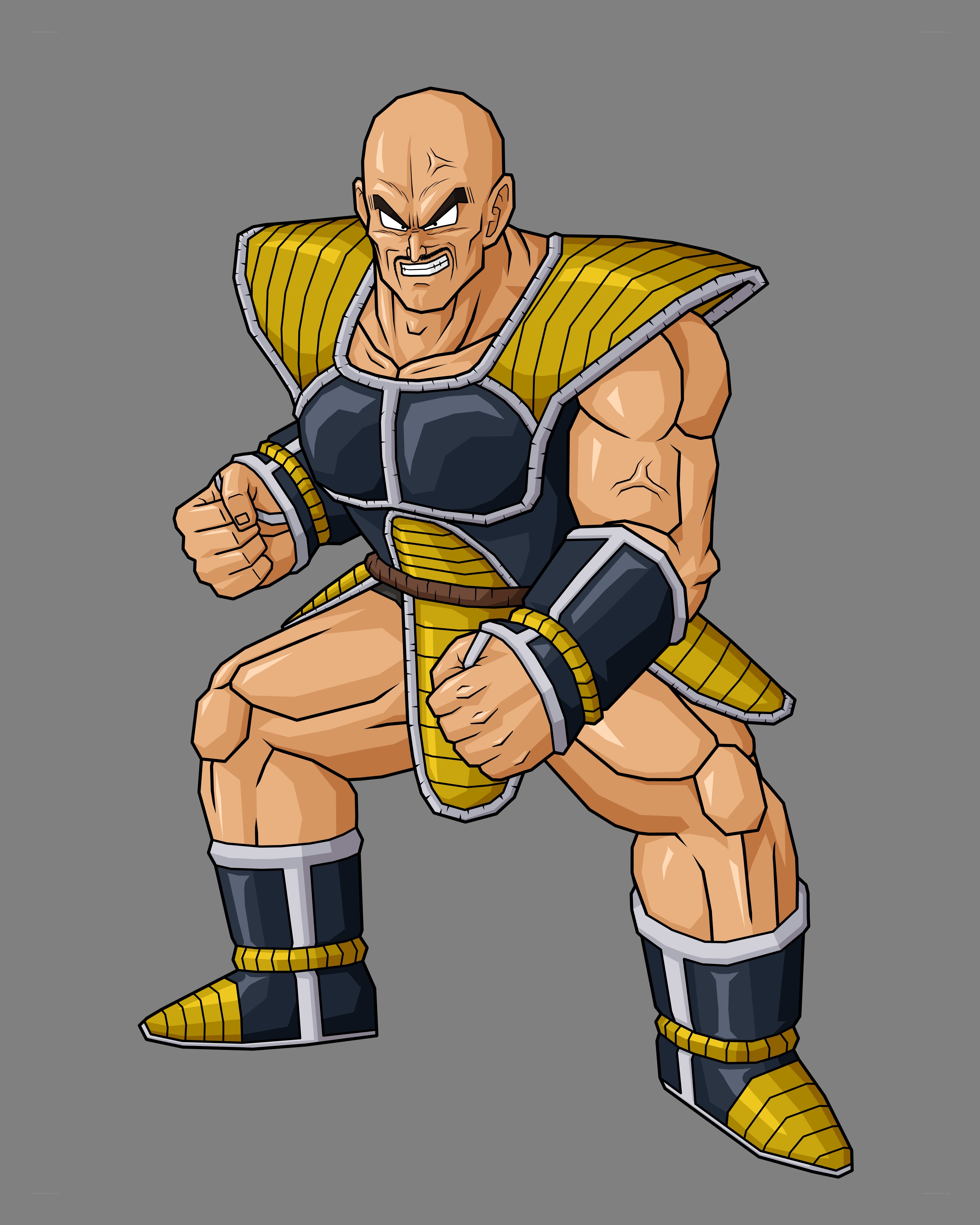 Bald warrior in yellow armor