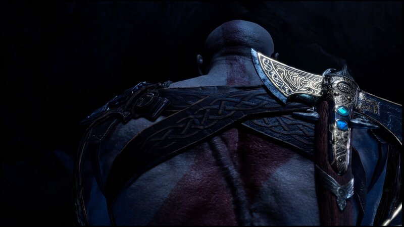 Bald Warrior with Axe — Black, Dark