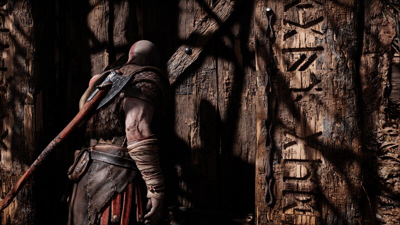 Bald Warrior with Axe — Brown