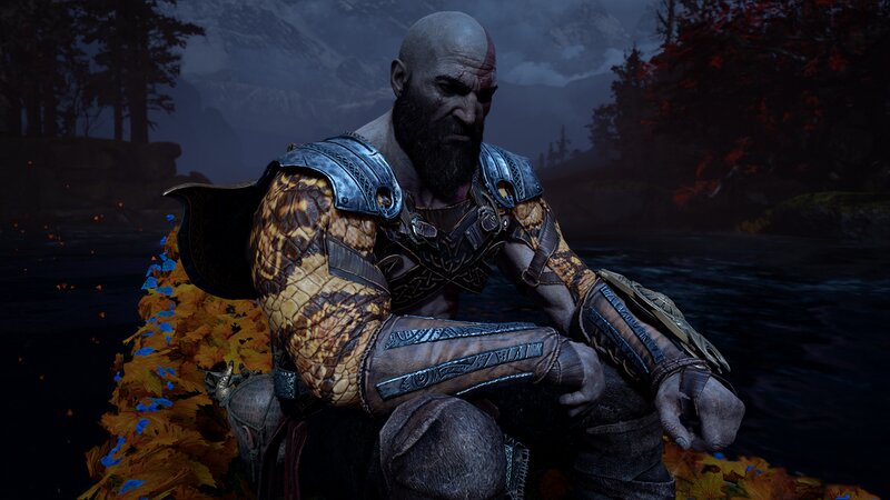 Bald Warrior with Beard — Brown, Dramatic
