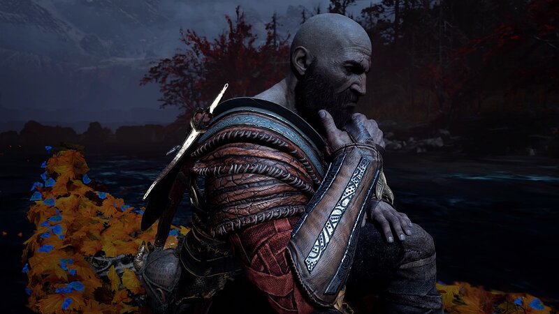 Bald Warrior with Beard — Brown, Somber