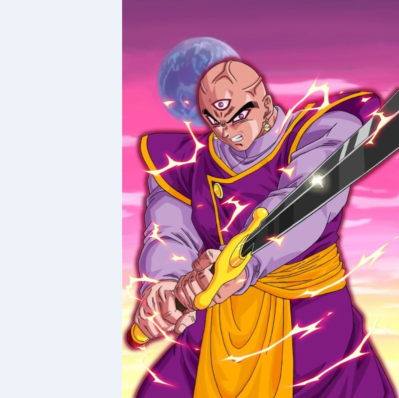 Bald Warrior with Sword — Purple
