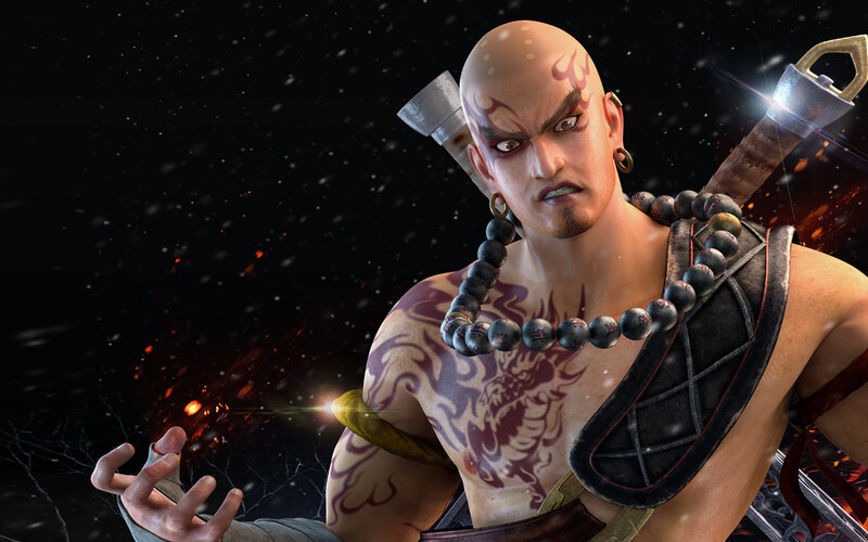 Bald Warrior with Tattoos — Black, Dramatic