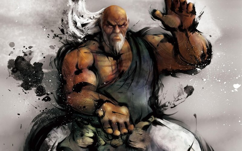 Bald Warrior with White Beard