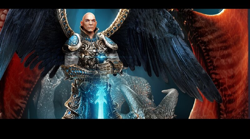 Bald Warrior with Wings