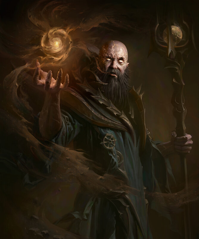 Bald Wizard with Staff
