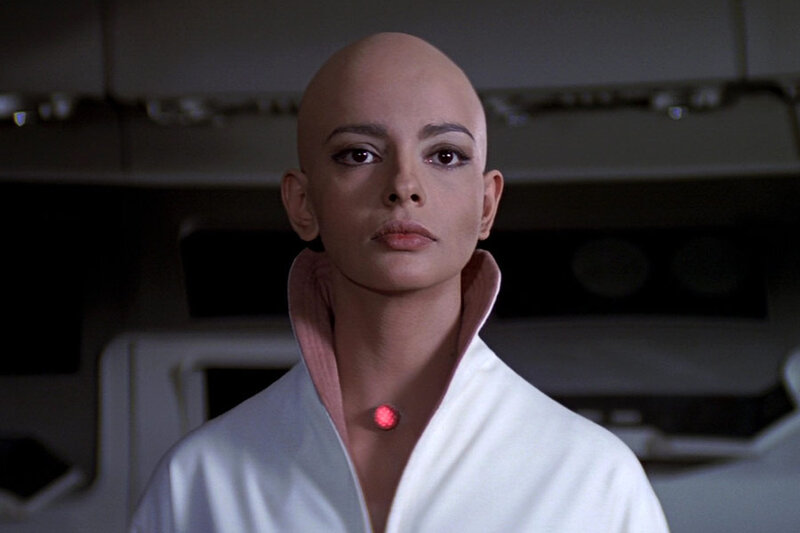 Bald Woman in White Robe