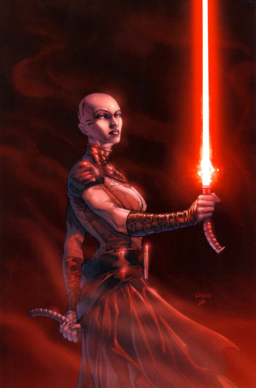 Bald Woman with Lightsaber
