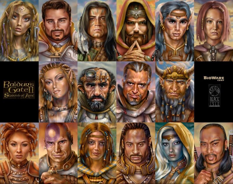 Baldur's Gate II character portraits