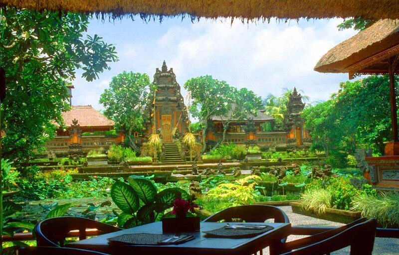 Bali temple garden view