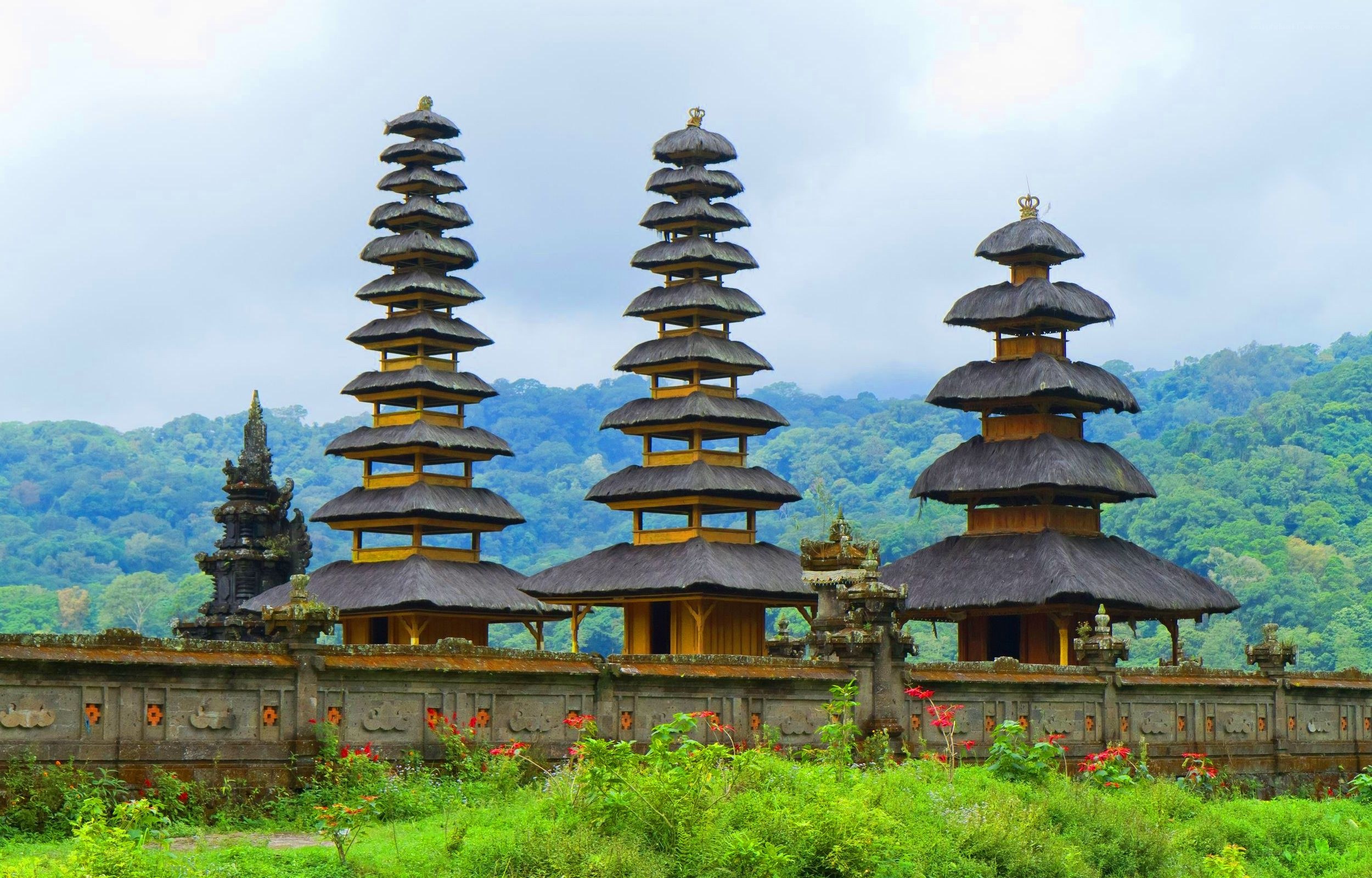 Bali temple with tiered roofs