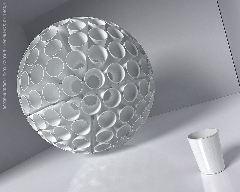 Ball of cups sculpture