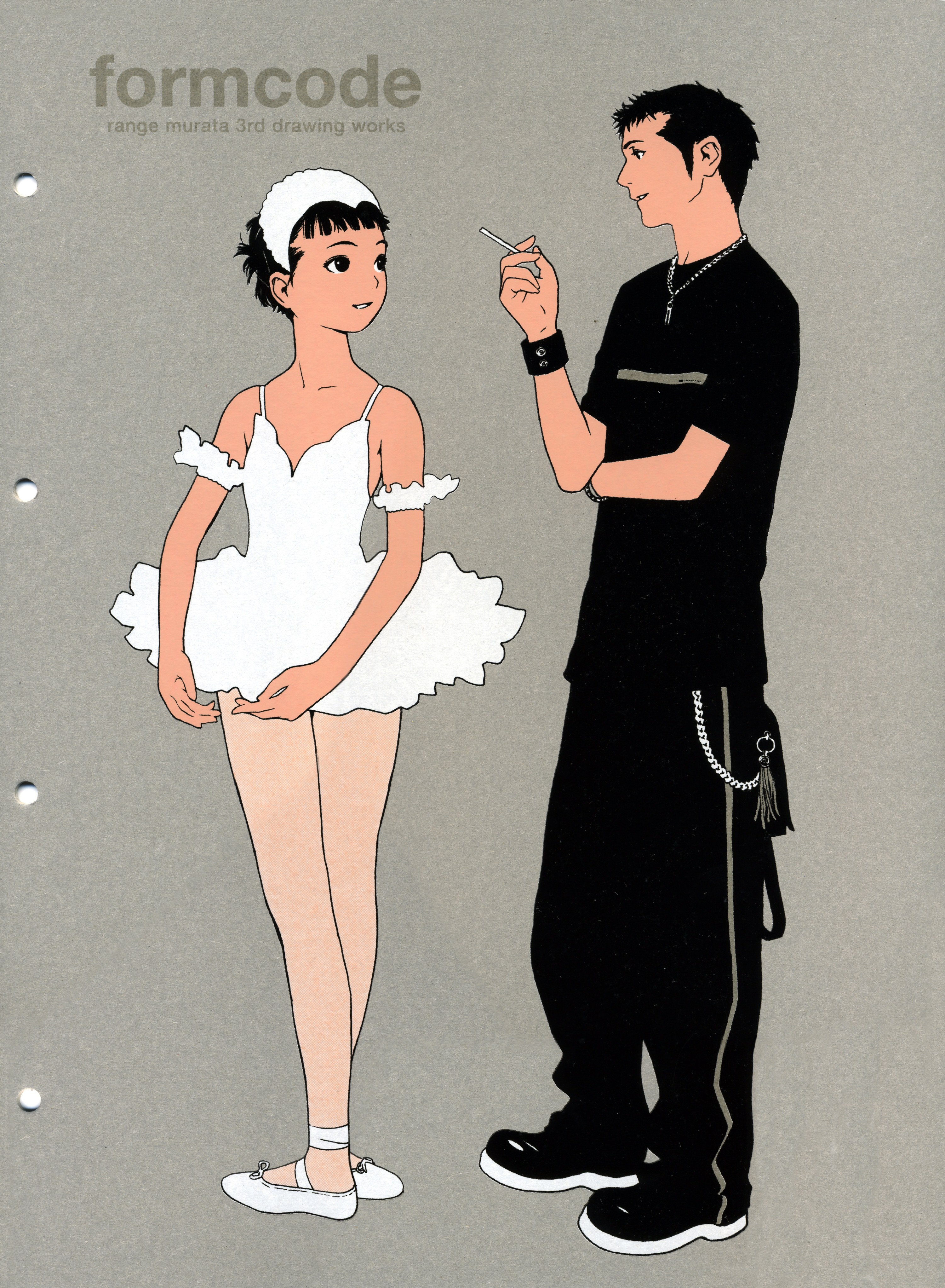 Ballerina and man with cigarette