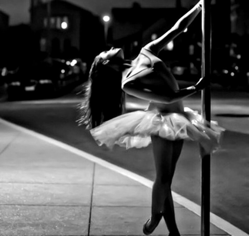 Ballerina Dancing at Night